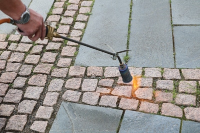 Flammenwerfer als Unkrautvernichter