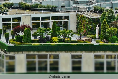 Blick auf Dachterrasse