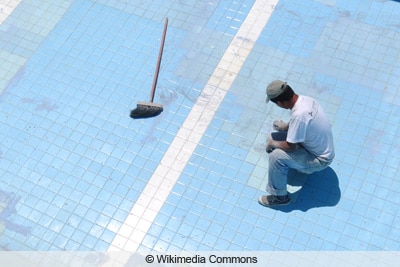 Würmer und Maden im Pool - Poolreinigung eines leeren Pools